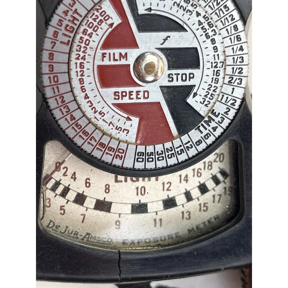 Vintage DeJur-Amsco 5B Exposure Meter With Case & Neck Strap 58g